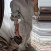 Casual Solid Shirt Trouser Suits Women Full Sleeve Lace Up Lapel Top Wide Leg Pants Lady Set Autumn Female Suit