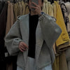 Retro Woolen Coat Japanese Korean Jacket Women Spring Autumn Winter Hooded Outcoat Cardigan Overcoat Top Ladies