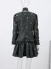 Embroidery Lace Up Bow Suit Jacket Short Skirt Suits Women Elegant Long Sleeve Waist Cinching Coats High Waist Skirts Outfit