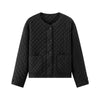 Coats Women Padded Textured Diamond Inner Layer Loose Casual Winter Drawstring Lightweight Cotton Jackets for Woman