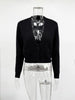 Knit Fluffy Cardigan Sweater Women's Ribbed Long Sleeve V-Neck Fluffy Elegant jacket Coat Female Knitwear Cardigan