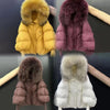 Winter Women's Casual Thickened Warm Knitted Sleeve Goose down Jacket Real Mink Collar Hooded