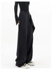 Houzhou Women Wide Suit Pants High Waist Gothic Japanese Style Baggy Black Trousers Irregular Straight Pants Casual Streetwear