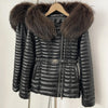 Oftbuy Winter Real Fox Fur Collar Coat Women Duck Down Jacket Female PU Leather Belted Hooded Warm Duck Down Parka Outerwear