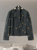 Embroidery Lace Up Bow Suit Jacket Short Skirt Suits Women Elegant Long Sleeve Waist Cinching Coats High Waist Skirts Outfit