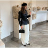 Stand-Collar Satin Frog-Button Jacket Cream Tailored Long-Sleeve Silky Spring Elegant Retro Women Outerwear Blazer
