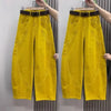 Large Size 4XL Autum Winter Trousers Women Corduroy Straight Leg Pants Retro Ladies Loose Wide-leg Pantalons
