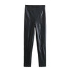 Women's Faux Leather Pants High Waist Straight Leg Trousers Female Streetwear Stylish Stretch Pencil Pants