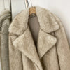 Mueyeruho Winter Women Faux Fur Jacket Coat Solid Khaki Long Sleeve Thick Warm Overcoat Outwear Fluffy Coat For Women