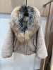 Thickened Warm Wool Jacket Goose Down Coat Casual Style Women Outerwear Oversized Fox Fur Collar Down Jacket Female