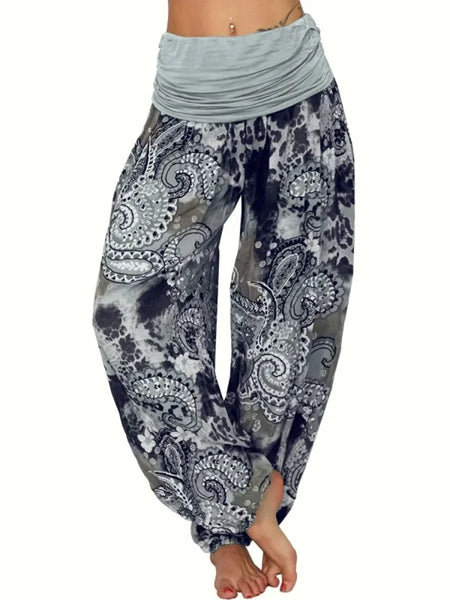 Plus Size 1XL-8XL Woman‘s Multi-color Digital Printed Harem Pants Trousers Ladies Long Leg Wide Leg Pants Pants