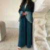 Open Front Abaya Muslim Flare Sleeve Casual Arabian Abayas Middle-East Elegant Turkey Kaftans Women Jilbabs Islamic Maxi Dresses