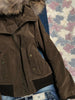 Winter American Vintage Harajuku Hooded Jacket Women Slim Brown Fur Collar Short Coat Casual Streetwear Chic Outerwear