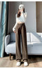 Brown Woolen Suit Pants for Women in Autumn and Winter Narrow Version Straight Wide-leg Pants with Drape