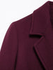 Women Burgundy Coat Double Breasted Long Sleeve Lapel Blends Jacket Autumn Winter High Street Outerwear