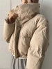 Korean Double-Sided Wear Lamb Fur Patchwork Down Cotton Jacket Women's Autumn Winter Short Big Lapel Student Bread Coat