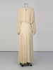 Solid Spliced Folds Minimalist Dresses for Women Round Neck Long Sleeves High Waist Elegant Dress Female Autumn