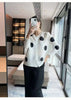 Color Contrast Polka Dot Print Pleated Cardigan Blouse Versatile Shirt Women's Short Coat Spring 2DE391