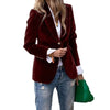 Women's Gold Velvet Blazer, Office Lady Spring Autumn Foreign Atmosphere, Red Blazers Suit, OL Professional Wear