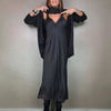 Autumn Winter 2 Piece Set Women Casual Solid Split Knitted Sweater Long Dress Suit Sexy V Neck Patchwork Lace Casual Outfits