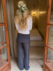 High Waist Single Breasted Women Pants White Double Layer Solid Long Trousers Autumn Loose Casual Outdoor Streetwear