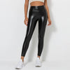 PU Leather Leggings Women Sexy Scrunch Butt Leggings Girls Faux Leather Yoga Pants High Waist Push Up Casual Leggings