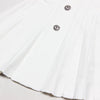 Sml Elastic Knitted Solid Color Flip Collar Button Back Zipper Large hem Pleated Casual Women's Dress