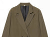 Women's Blazer Office Lady Long Sleeve Double-breasted Mid-length Casual Suit Coat Elegant Simple Stylish Outerwear