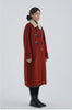Lamb Wool Collar Duffle Coat Women Long Wool-Like Overcoat Elegant Loose Fit Warm Winter Outerwear Clothing