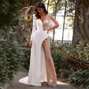 Corset Floor Length Dress Women Sexy Mesh Splicing V Neck Irregular Cocktail Party Dress Elegant Long Sleeve High Waist