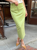 Lapel Collar Tie Waist Women Blazer With Midi Pencil Skirt Two Piece Set High Waist Slim Fit Minimalist Elegant Office Outfit