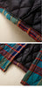 Autumn Winter Women Loose Red Plaid Parkas Hooded Padded Baggy Ladies Outerwear Vintage Buttons Pockets Warm Overcoat Parkas