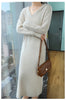 100%Pure Mink Cashmere Knitted Dress Ladies Hooded Collar Large Size Long Skirt Casual High Waist Hooded Skirts Autumn Dress