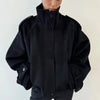 Stand Collar Woolen Bomber Jacket Women Chic Spring Autumn Long Sleeve Pocket Trench Coats Street Zipper Outerwear