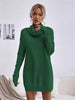 Women's Autumn Winter Knit Dress Solid Color Loose Turtleneck Comfortable Sweater Style Gown