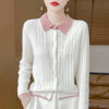 Cashmere Sweater For Women Autumn And Winter Knitted Cardigan For Women Loose Fitting Woolen Sweater Lapel Jacket Camel XXXL