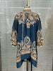 European and American Turtleneck Printed Chiffon Dress Loose Vacation Style Shawl Long-Sleeved Women's Dress