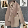 Spring Autumn Long Sleeve Female Blazer Double Button Jacket Ladies Business Work Wear Formal Coat Women Outerwea