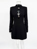 Sexy Plunge Hollow Out Dress Black Striped Slim Long Sleeve Mini Dress Female High Street Party Clubwear Dress