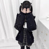 Kawaii Women Coats Jirai Kei Lolita Y2K Cute Japanese Style Jacket Sweet Pearl Rabbit's Ears Bow Hoodies Elegant Casual Top