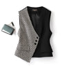 Spring And Autumn Advanced Sense Temperament Ladies Vest Jacket Korean Version Short Color Blocking Women's Vest Coat