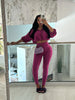 Street Women's Set Zipper Fly Crop Sweatshirt and Jogger Sweatpants Elegant Fall Sportwear Two 2-Piece Set Outfits
