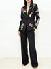High Street Stylish Designer Suit Set Women's Nail Bead Embroidered Blazer Pants Set 2pcs