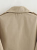 Autumn Women Solid Cropped Trench Coat Vintage Double Breasted Long Sleeve Short Jacket Lapel Collar Windbreaker