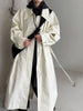Women Coffee Brief Belted Big Size Long Trench Lapel Long Sleeve Windbreaker Tide Spring Autumn 1DJ3893