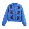 Women's Quilted Stand Collar Padded Jacket Long Sleeve Pocket Casual Fall Winter Coat