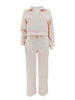 Striped Women's Set V-neck Long Sleeve Sweatshirt and SweatPants Tracksuit Winter Two 2 Piece Set Outfit