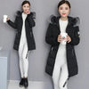Winter Korean Cotton Jacket Women's Medium Long Big fur collar Coat Female Cotton Thicken Warm Hooded Parker Overcoat