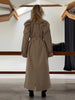 Casual Women Solid Loose Long Trench Coat with Belt Chic Stand Collar Double Breasted Oversize Long Jacket Autumn Outerwear