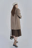 Lamb Wool Collar Duffle Coat Women Long Wool-Like Overcoat Elegant Loose Fit Warm Winter Outerwear Clothing